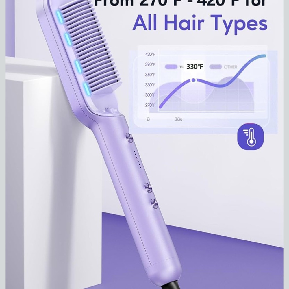 Wavytalk Purple Hair Straightening Brush - Picture 3 of 3